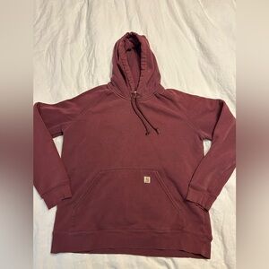 Vintage Women’s Carhartt Hoodie Maroon/mauve Medium